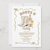 Laarzen en bubbels bruidsuitnodiging,  kaart (Voorkant)