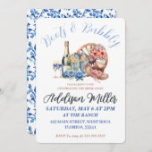 Laarzen en bubbels Elegante rustieke bloemrijke br Kaart (Voorkant / Achterkant)