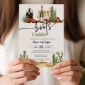 Laarzen en Bubbels Koppels Douche uitnodiging kaar