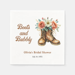 Laarzen en bubbels Rustic Western Bruidsdouche  Servet