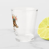 Laarzen en bubbels rustieke westerse bruidsdouche  shot glas (Rechts)