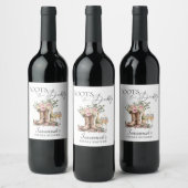 Laarzen en bubbels rustieke westerse bruidsdouche  wijn etiket (Flessen)