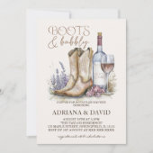 Laarzen en bubbels western couples shower kaart (Voorkant)