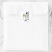 Laarzen en bubbels Westers Handgetekend Ronde Sticker (Tas)
