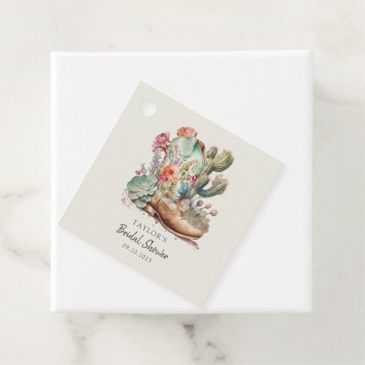 Laarzen en bubbels Westerse Bruidsdouche Bedankjes Labels (In situ)