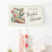Laarzen en bubbels Westerse Bruidsdouche Spandoek (Insitu)