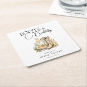 Laarzen en bubbels Westerse Bruiloftfeest Kartonnen Onderzetters (Schuin)