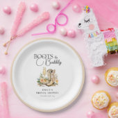 Laarzen en bubbels Westerse Bruiloftsborrel Papieren Bordje (Feest)