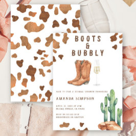 Laarzen en bubbels Westerse Rodeo Bruidsdouche  Kaart