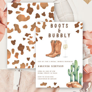 Laarzen en bubbels Westerse Rodeo Bruidsdouche  Kaart