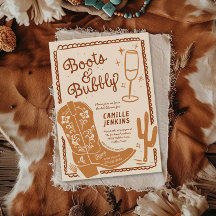 Laarzen en Bubble Hand getrokken Vrijgezellenfeest