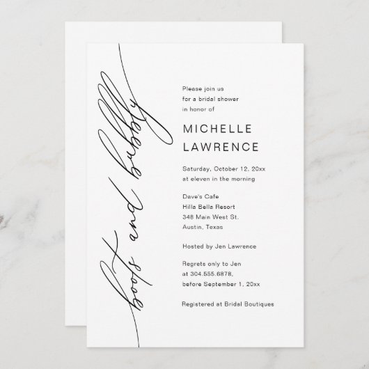 Laarzen en Bubble, Vrijgezellenfeest Feestviering Kaart (Voorkant / Achterkant)