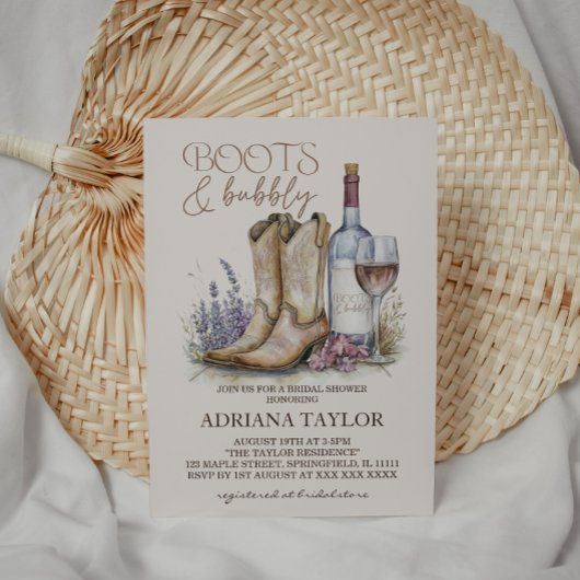 Laarzen en Bubble Vrijgezellenfeest Kaart