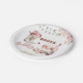 Laarzen en Bubble Vrijgezellenfeest Papieren Bordje (Gekanteld)