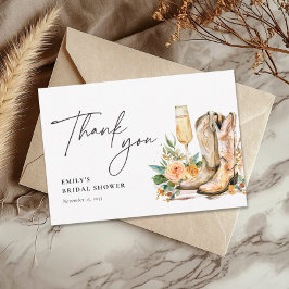 Laarzen en Bubble Western Vrijgezellenfeest Bedankkaart