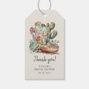 Laarzen en Bubble Western Vrijgezellenfeest Cadeaulabel