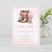 Laarzen en Bubble Western Vrijgezellenfeest Kaart (Staand voorkant)