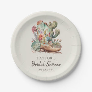 Laarzen en Bubble Western Vrijgezellenfeest Papieren Bordje