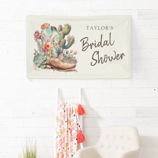 Laarzen en Bubble Western Vrijgezellenfeest Spandoek (Insitu)