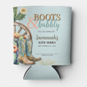 Laarzen en Bubbly Aqua Blue Westerne Cactus Verjaa Blikjeskoeler