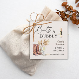 Laarzen en Bubbly Boho Pampas Grass Vrijgezellenfe Bedankjes Labels