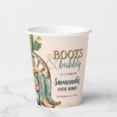 Laarzen en Bubbly Cactus Cowgirl Roze Verjaardag Papieren Bekers (Achterkant)