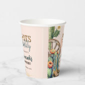 Laarzen en Bubbly Cactus Cowgirl Roze Verjaardag Papieren Bekers (Rechts)