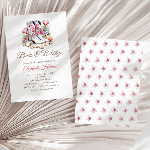 Laarzen en Bubbly Costal Cowgirl Vrijgezellenfeest Kaart