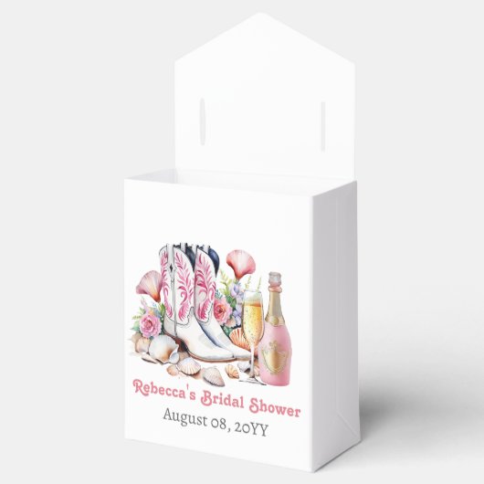 Laarzen en Bubbly Cowgirl Vrijgezellenfeest Bedankdoosjes (Geopend)