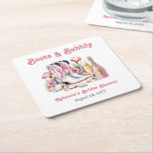 Laarzen en Bubbly Cowgirl Vrijgezellenfeest Kartonnen Onderzetters (Schuin)