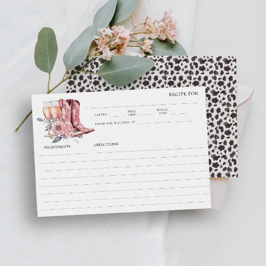 Laarzen en Bubbly Elegant Roze Vrijgezellenfeest R Informatiekaartje