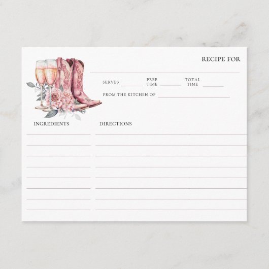 Laarzen en Bubbly Elegant Roze Vrijgezellenfeest R Informatiekaartje (Voorkant)