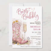 Laarzen en Bubbly Pink Floral Western Wild West Kaart (Voorkant)