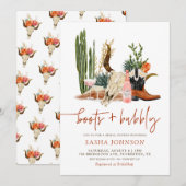 Laarzen en Bubbly Rustiek Western Vrijgezellenfees Kaart (Voorkant / Achterkant)