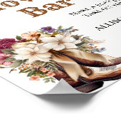 Laarzen en Bubbly vrijgezellenfeest bloembalk teke Poster (Hoek)