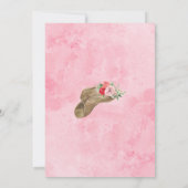 Laarzen en Bubbly Vrijgezellenfeest Roze Bloemen R Kaart (Achterkant)