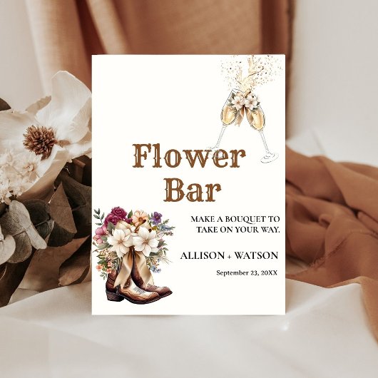 Laarzen en Bubbly vrijgezellenfeesten bloembalk Te Reclamebord Met Voetstuk