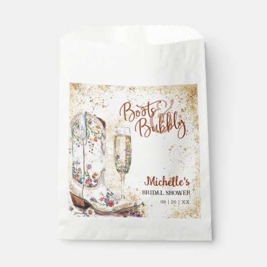 Laarzen en Bubbly Western land Dank u Bedankzakje (Voorkant)