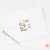 Laarzen en Bubbly Western land Dank u Vierkante Sticker (Envelop)