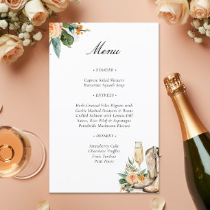 Laarzen en Bubbly Western Vrijgezellenfeest Menu
