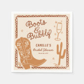 Laarzen en Bubbly Whimsical Hand getrokken Servet (Voorkant)