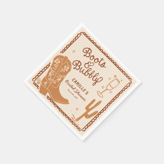 Laarzen en Bubbly Whimsical Hand getrokken Servet (Hoek)