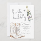 Laarzen en Bubbly White Vrijgezellenfeest Kaart (Voorkant)