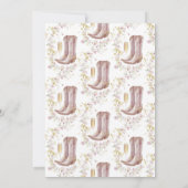 Laarzen en Bubbly Wildflower Vrijgezellenfeest Kaart (Achterkant)