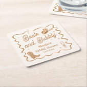 Laarzen en Bubby Bruidsfeest Kartonnen Onderzetters (Schuin)