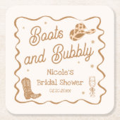 Laarzen en Bubby Bruidsmeisjesfeestje Kartonnen Onderzetters (Voorkant)