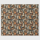 Laarzen en cactus cadeaupapier (Vlak)