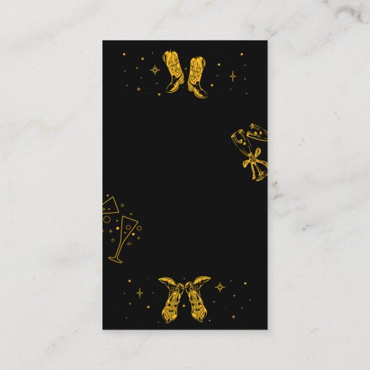 Laarzen en Champagne Vrijgezellenfeest Informatiekaartje (Achterkant)