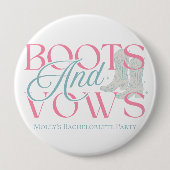 Laarzen en geloften - Western vrijgezellenfeest on Ronde Button 4,0 Cm (Voorkant)