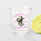 Laarzen en hoed voor Cowgirl afscheidspartij Shot Glas (Voorkant)